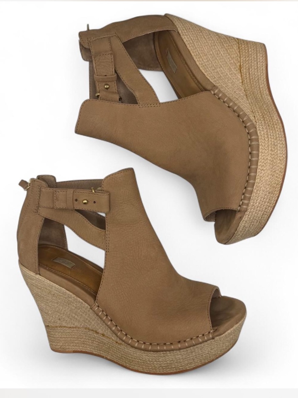 UGG "Jolina" Open-Toe Wedge Booties